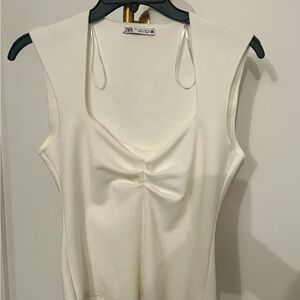 Zara Women's White Sleeveless Top